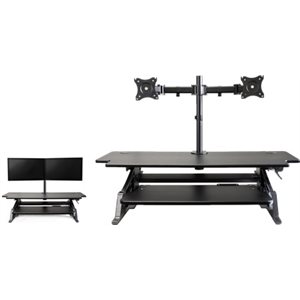 Volante desktop sit-stand workstation with dual monitor arm